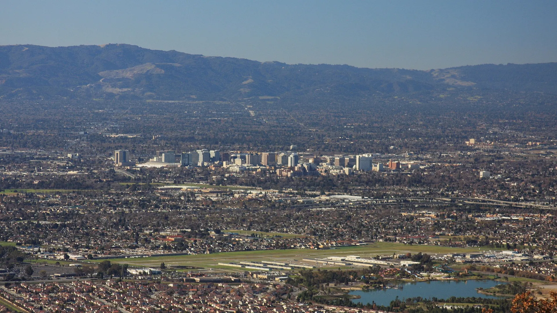 Downtown San Jose skyline with the Diablo Range in the distance